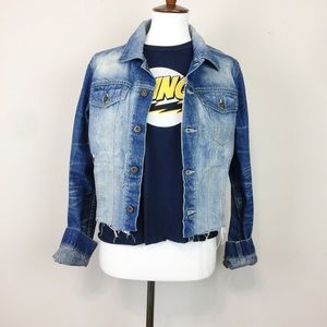 Tommy Jeans cropped and distressed denim jacket